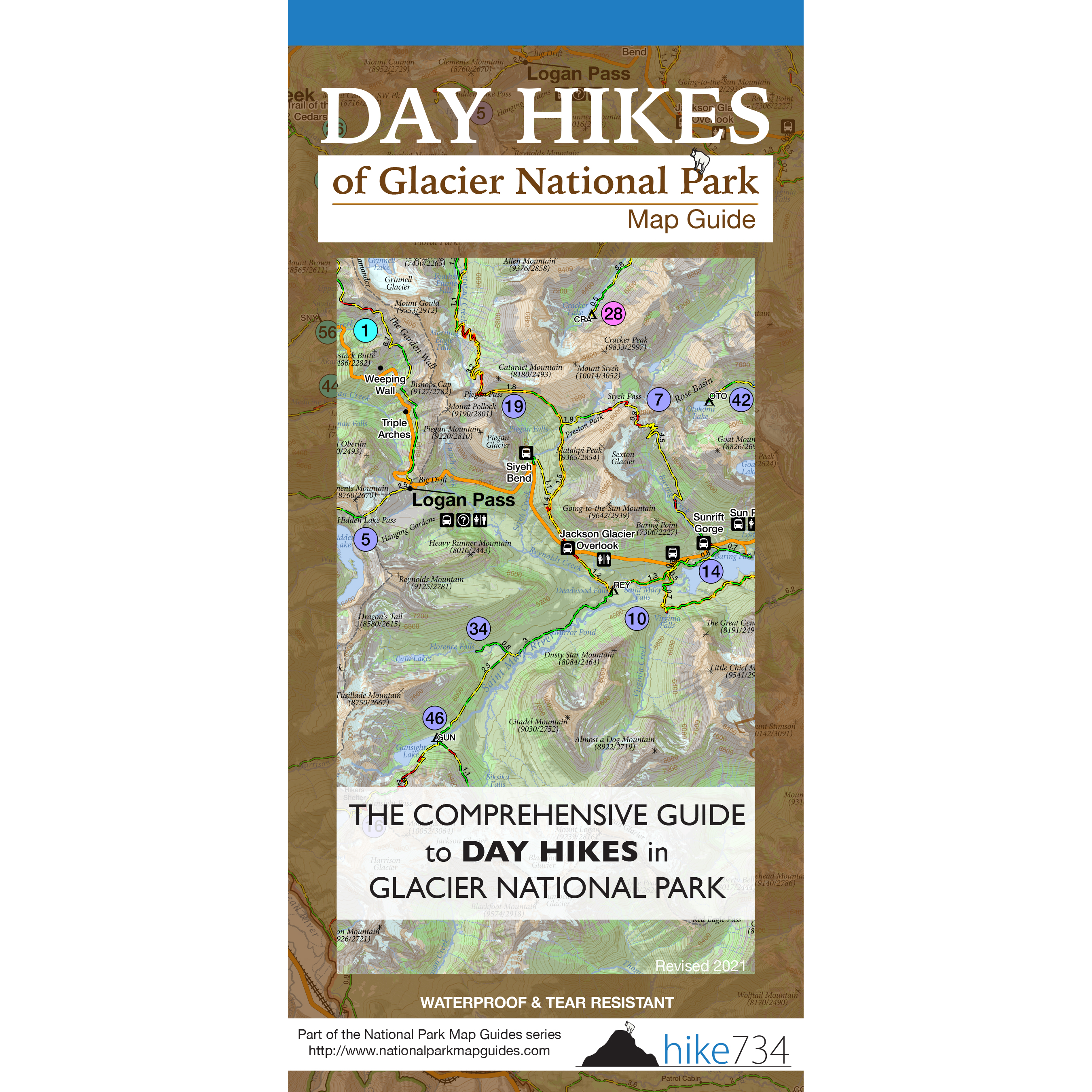Day Hikes of Glacier National Park Map Guide