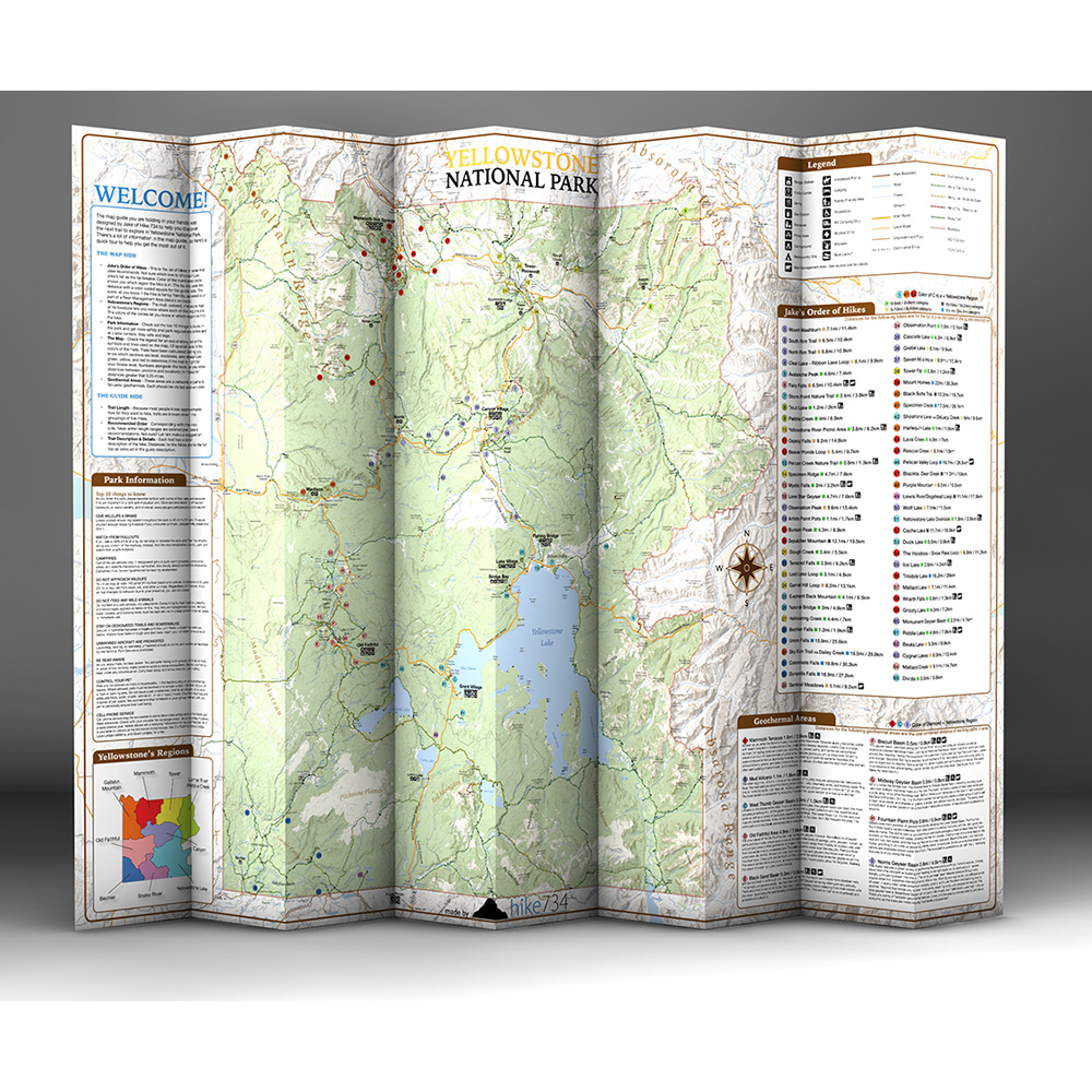 Day Hikes of Yellowstone National Park Map Guide - Image 3