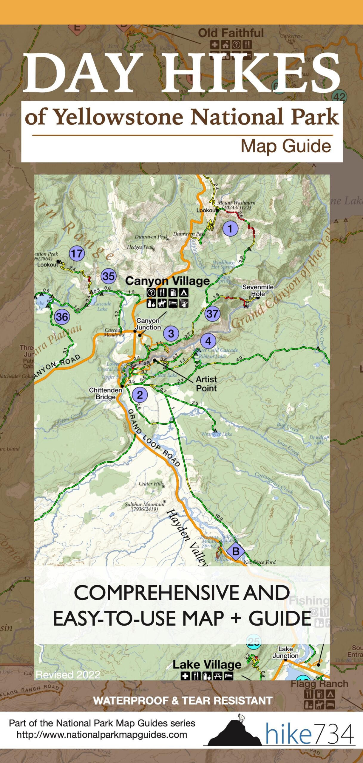 Day Hikes of Yellowstone National Park Map Guide - Image 6