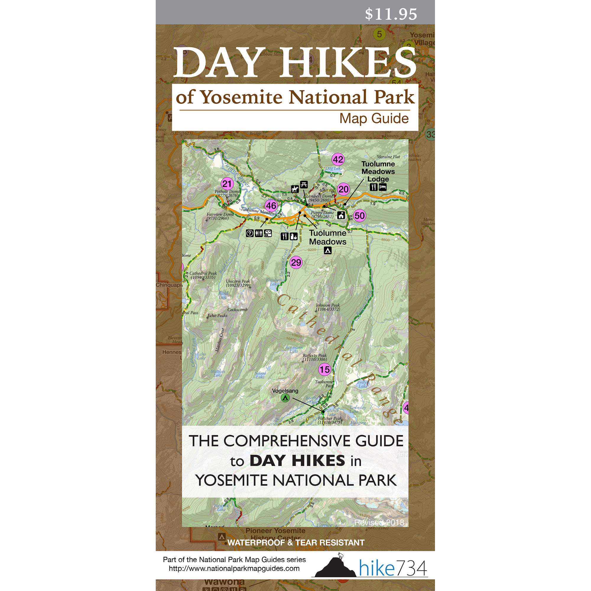 Day Hikes of Yosemite National Park Map Guide