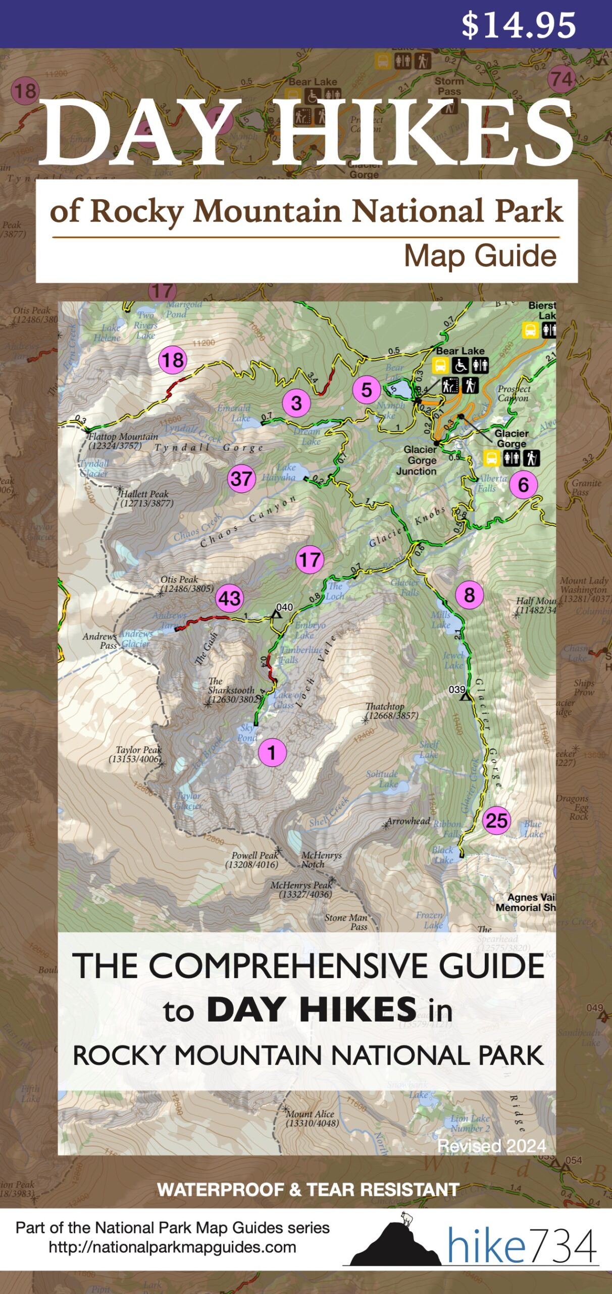 Day Hikes of Rocky Mountain National Park Map Guide - Image 5