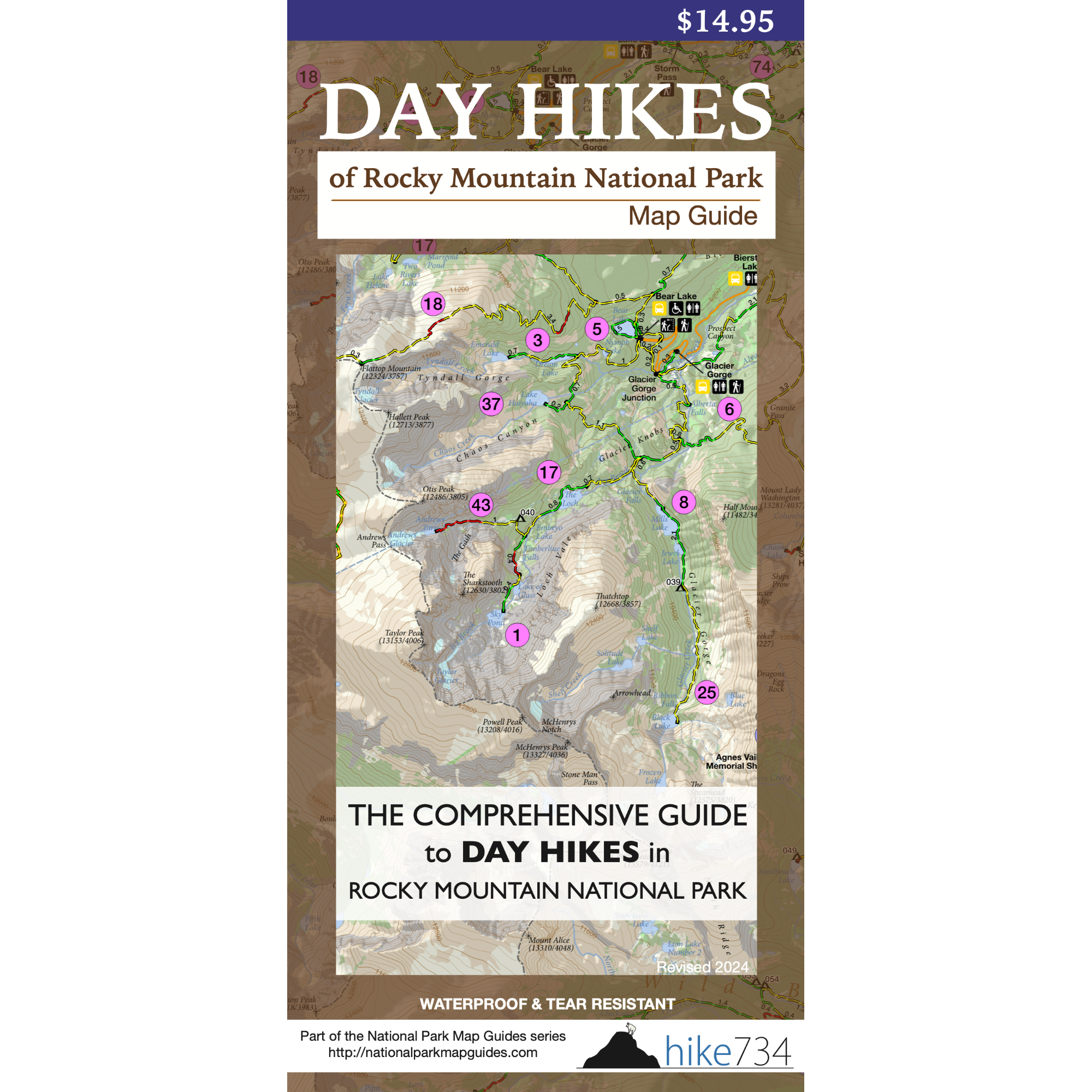 Day Hikes of Rocky Mountain National Park Map Guide