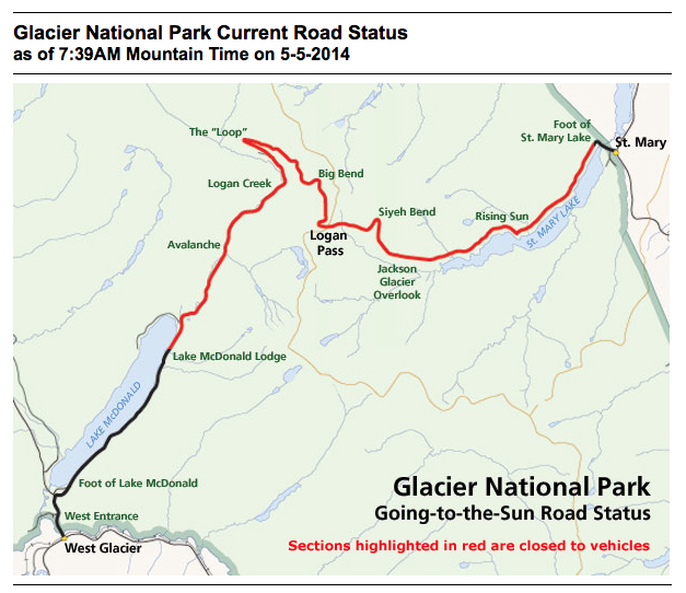 Finding Road Status in Glacier National Park