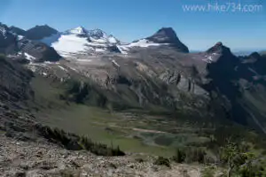 View from top of creek bed descent