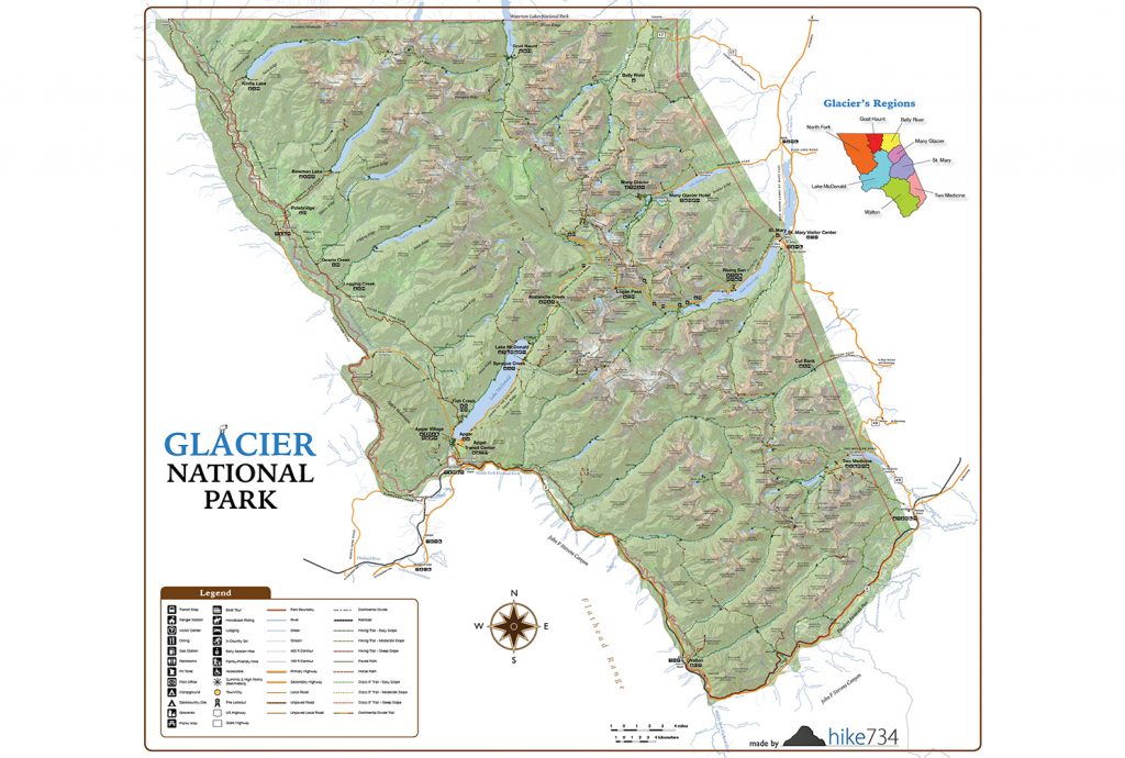 Glacier DHMG Wall Map v2 - Hike 734