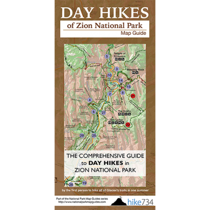 Day Hikes of Zion National Park Map Guide - Hike 734