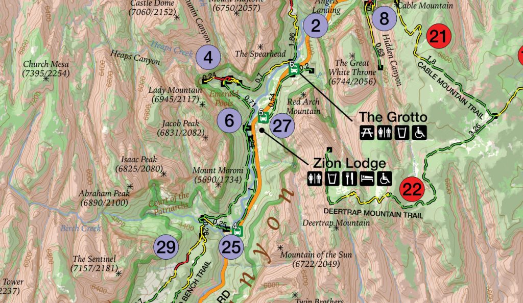 Day Hikes Of Zion National Park Map Guide 