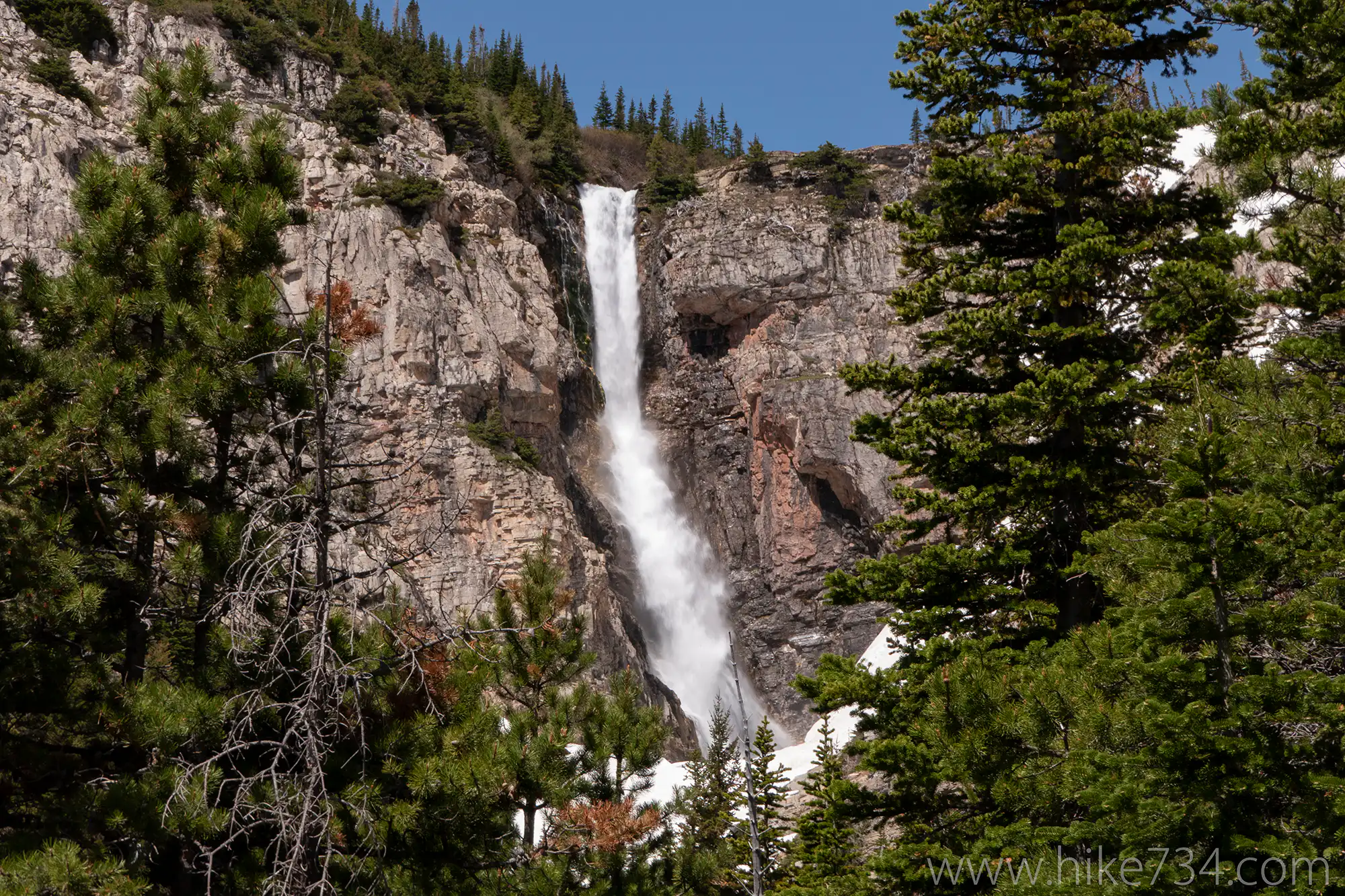 Apikuni Falls with Red Rock Falls 2018