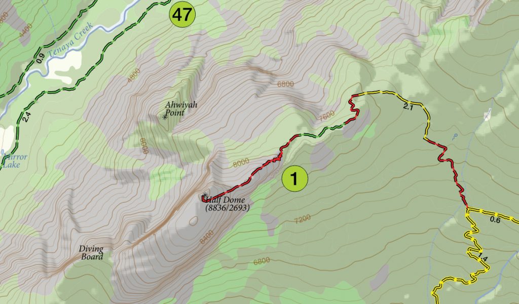 Day Hikes of Yosemite National Park Map Guide