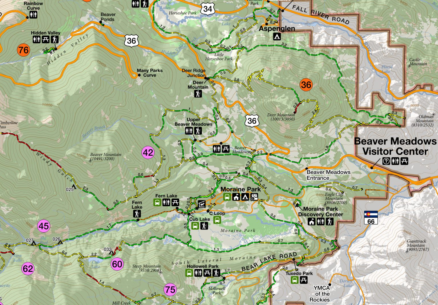 Rocky Mountain National Park Campgrounds Map - World Map