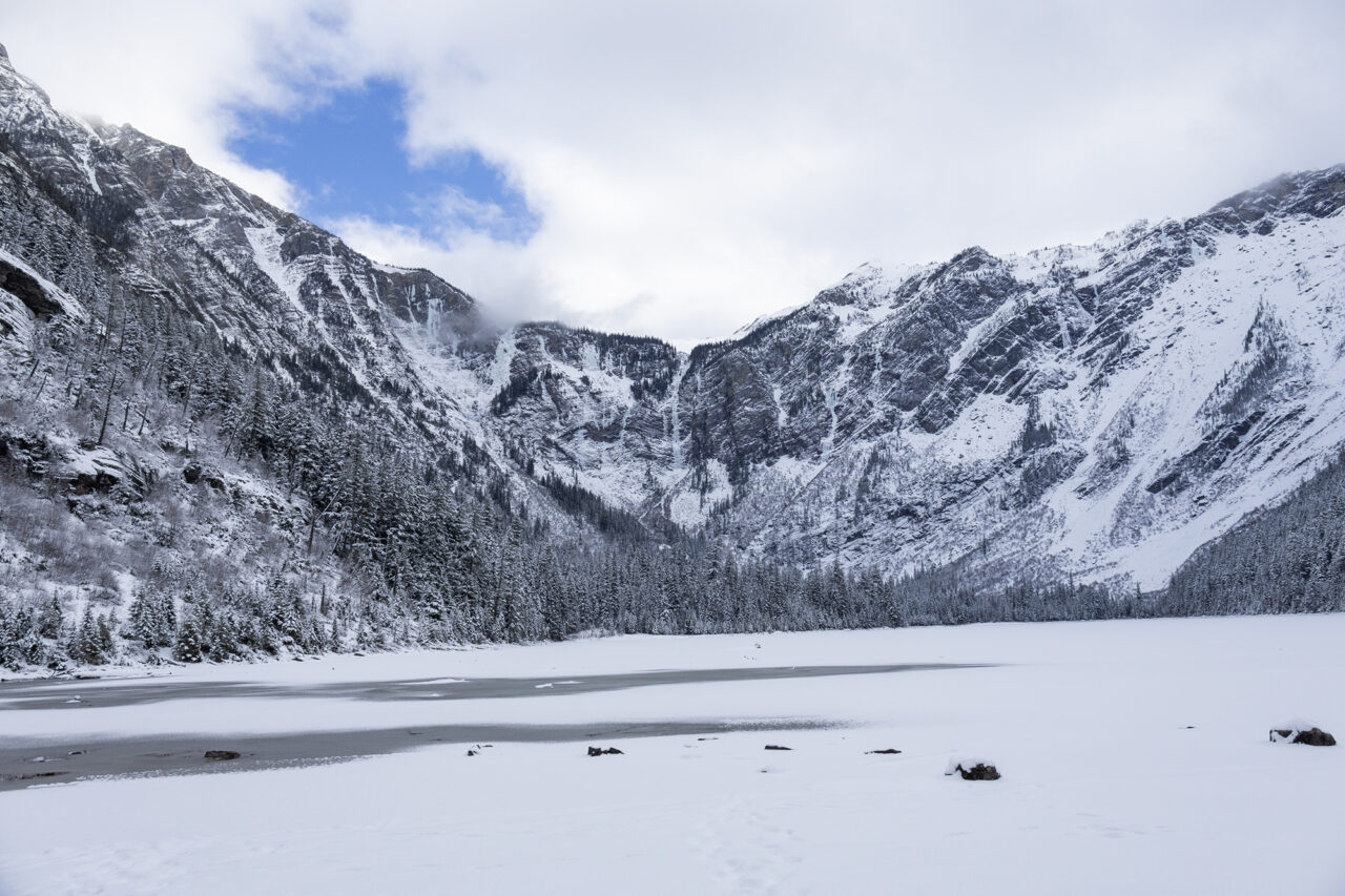 Avalanche Lake in the winter